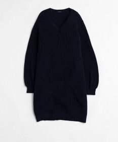 LENO V NECK ONEPIECE　Vネックニットワンピース