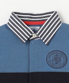 J.PRESS KIDS 【110-130cm】襟ストライプ ブロッキングポロシャツ