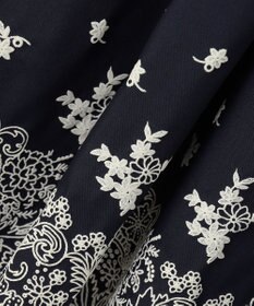 組曲 レースパネルプリント タックフレアスカート