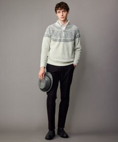 JOSEPH ABBOUD 【インポート素材/ふわふわ】ブークレー  ハイネック  ジップ プルオーバー ニット