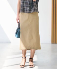 J.PRESS LADIES L 【洗える】シャンブレーサテン ナロー スカート