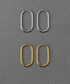 Phoebe 〈金属アレルギー対応〉グラムオーバルフープピアス　シルバー　楕円型/オーバル/ステンレス