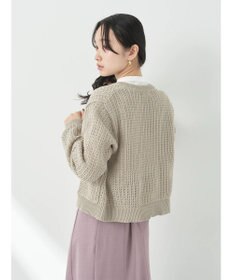 earth music&ecology 透かし柄ポケットカーディガン