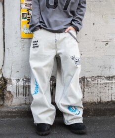 WEGO グラフィックデニムパンツ