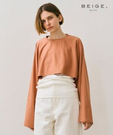 BEIGE， 【BEIGE,ecru/WEB限定・洗える】JERSEY STITCH / コットンクロップドトップス