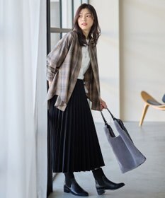 ANY L オンブレーチェックオーバーシャツ