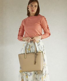 style code 【MERCURYDUO/マーキュリーデュオ】両アオリポケット サイド配色A4トートバッグ　 キーチャーム付