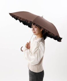 AURORA 【WEB限定】 フリル晴雨兼用傘（折りたたみ・トップフラット）