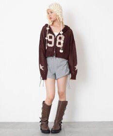 WEGO ナンバリングメッシュニットパーカー