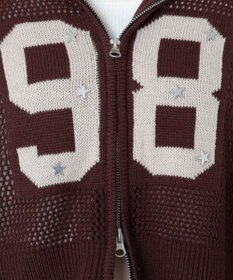 WEGO ナンバリングメッシュニットパーカー