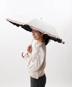 AURORA 【WEB限定】 フリル晴雨兼用傘（折りたたみ・トップフラット）