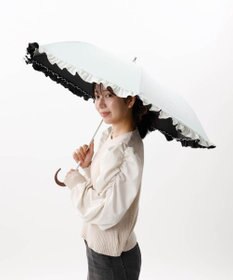 AURORA 【WEB限定】 フリル晴雨兼用傘（折りたたみ・トップフラット）