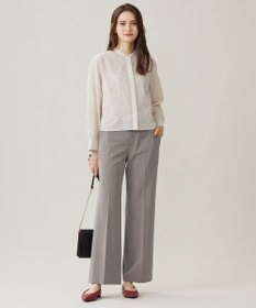 自由区 【WEB限定カラーあり・撥水加工・洗える】TRギャバストレート パンツ