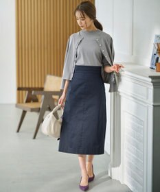 組曲 【WEB限定】サテンストレッチ Iラインスカート