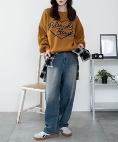 WEGO 【洗える】グラフィックニットBIGプルオーバー