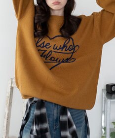 WEGO 【洗える】グラフィックニットBIGプルオーバー