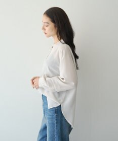 YECCA VECCA 2way裾アレンジパール釦ブラウス