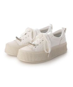 MODE ET JACOMO <noyau>ビジュー付き厚底レースアップスニーカー