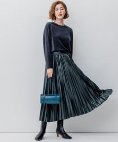 23区 【洗える】レザーライク プリーツスカート