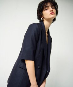 GRACE CONTINENTAL リネンタッチハーフスリーブジャケット