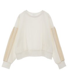 Green Parks 箔プリントドッキング裏毛プルオーバー