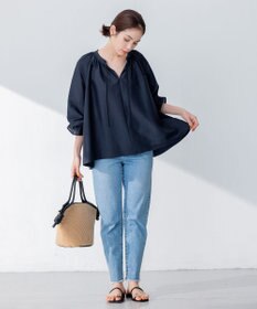 組曲 S 【洗える・涼感】シアーボイルギャザー ブラウス