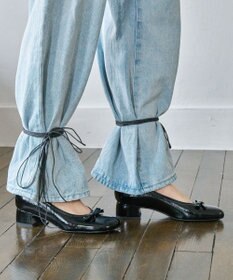 INTER-CHAUSSURES 【FABIO RUSCONI】オブリークトウリボンパンプス