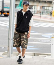 WEGO 【ユニセックス着用ITEM/MLサイズ展開】ワンポイントノースリジップパーカー