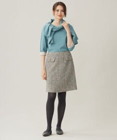 自由区 L 【アンサンブル対応・洗える】レーヨンストレッチ7分袖 ニット