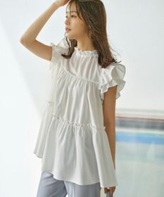 組曲 【WEB限定】ナイロンレーヨン チュニック ブラウス