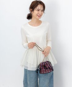 組曲 オーガンジーコンビ ロングTシャツ