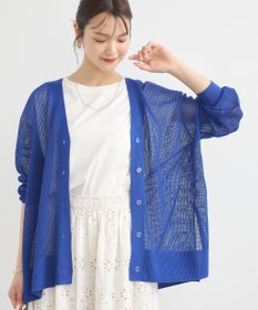 earth music&ecology メッシュルーズカーディガン