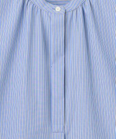 J.PRESS LADIES 【洗える・接触冷感・UVカット】エステネージュストライプ バンドカラーブラウス