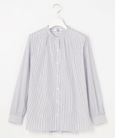 J.PRESS LADIES BEZ ドビーストライプ バンドカラー ブラウス