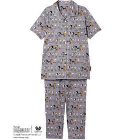 WACOAL PEANUTS パジャマ 5分袖 半袖 8分丈 綿100%(本体) スヌーピー レディース FDT167 /ワコール