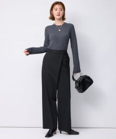 23区 【洗える】ポリエステルレーヨン ラップディテール パンツ