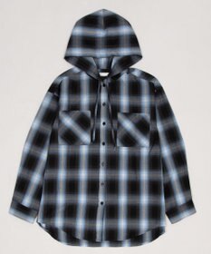 WEGO フードチェックシャツ