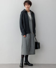 23区 S 【洗える】カシミヤブレンド ジップアップ ニットブルゾン