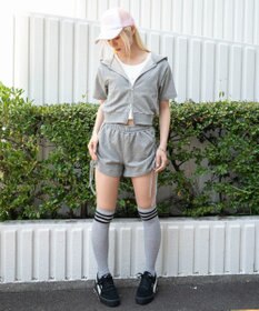 WEGO 【セットアップ対応】半袖ショートZIPパーカー