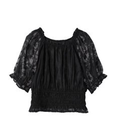 earth music&ecology 衿付きフラワーブラウス