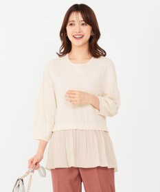 ANY SIS 【洗える】ファブリックコンビ ニット