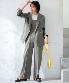 23区 S 【セットアップ対応/洗える】リネンレーヨンストレッチ ダブル ジャケット