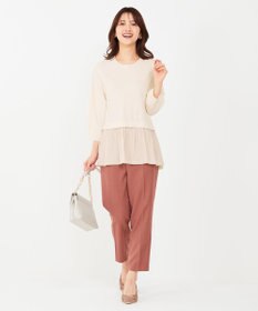 ANY SIS 【洗える】ファブリックコンビ ニット