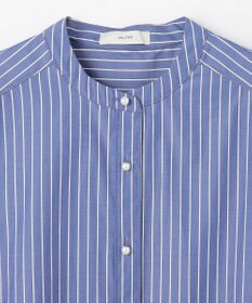 ANY 【洗濯機可】ラメストライプ半袖シャツブラウス