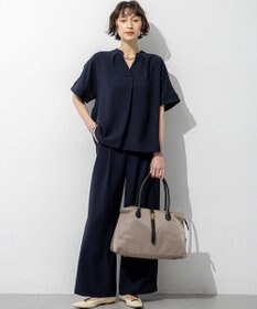 23区 【先行予約】ストレッチジョーゼット キーネック ブラウス