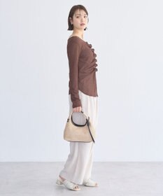 earth music&ecology シアーワッフルタックボタントップス