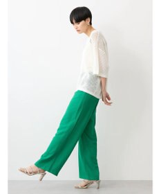 AMERICAN HOLIC 透かし編み半袖ニットプルオーバー