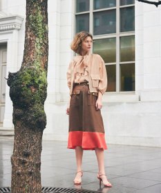 GRACE CONTINENTAL バイカラージップスカート