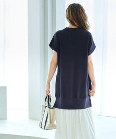 Tiaclasse 【洗える】裏毛プリーツコンビワンピース