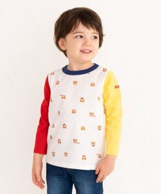 MIKI HOUSE HOT BISCUITS 【70-120cm】 ビーンズ総柄 長袖Ｔシャツ